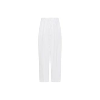 Seventy Cropped Trousers, female, White, Size: XL Pantalone in misto lino