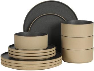 Gibson Home Villa Amadora 12-Piece Stoneware Dinnerware Set, Service for 4 in Black at Nordstrom