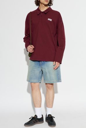 American Vintage Polo With Logo, Mens, Burgundy