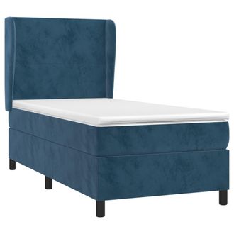 vidaXL Vidaxl - Cama Box Spring Con Colch&oacute;n Terciopelo Azul Oscuro 90x190 Cm