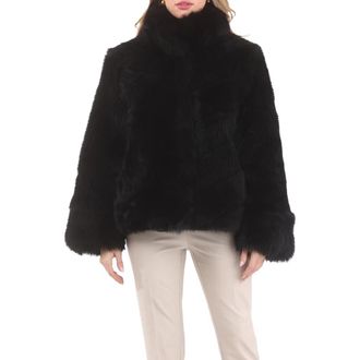 Gorski Genuine Shearling Chevron Jacket, Horizontal Bottom and Reversible in Black/black at Nordstrom, Size X-Large