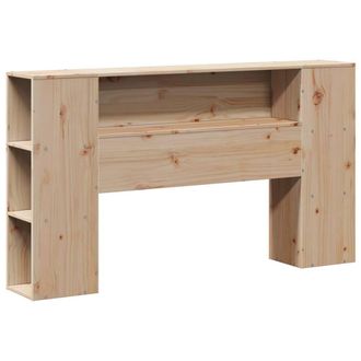 Berkfield Home Headboard with Storage 135 cm Solid Wood Pine in Light Brown