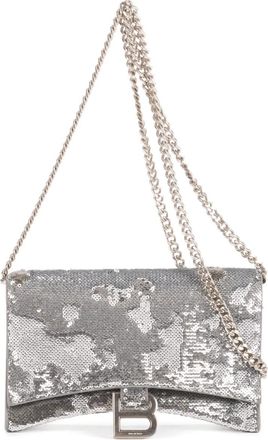 Balenciaga Borsa con paillettes e catena - Argento