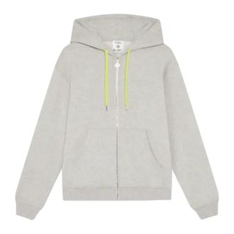 Casablanca Cashmere Blend Zip-Up Hooded Sweatshirt - Heren - Vesten met rits - Grijs - S - Katoen - Hoodies & sweatvesten