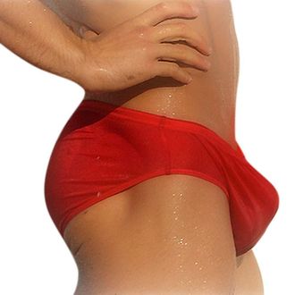 Generic Swimming Trunks Men Elastic Low Waist Mens Solid Swim Briefs Swim Trunks Swimming Shorts See Sheer Sexy Breathable Swimwear Underwear Swimsuit Bikini 