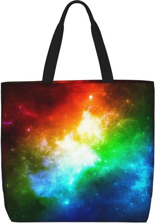 Generic Women Handbag Rainbow Galaxy Women Tote Bag Girls Reusable Beach Travel Bags, For Work, Wedding, Daily, Holiday, Swim