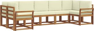 vidaXL Conjunto De Sof&aacute;s De Exterior 7 Uds. Natural Y Crema Vidaxl
