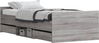 vidaXL Vidaxl - Estructura de cama con cabecero piecero gris Sonoma 90x190 cm