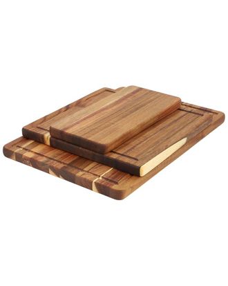 MegaChef 3Pc Acacia Wood Cutting, Prep & Serving Boards