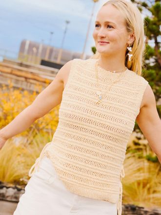 Fat Face FatFace Willa Yellow Knitted Tank