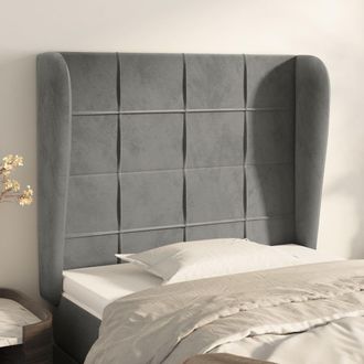 vidaXL Cabecero Con Orejas De Terciopelo Gris Claro 93x23x118/128 Cm Vidaxl