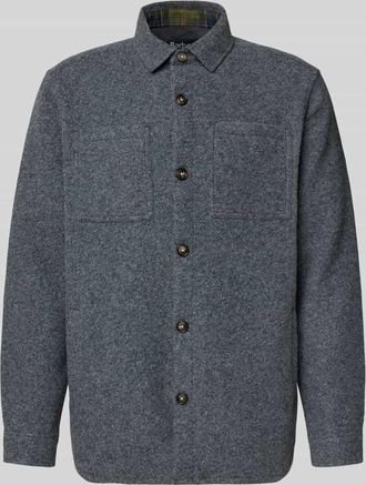 Barbour Regular Fit Hemdjacke mit Woll-Anteil Modell MARLOW in Anthrazit, Größe XXL
