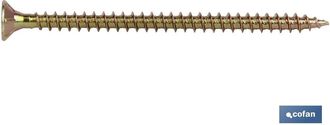 cofan Cofan - Din-7505a Pz M-3,5x35 Caja 1000 Unid., Tornillo Para Aglomerado (rosca Madera) Din-7505a. Cabeza Avellanada Mortaja Pozidrive. Medidas Desde 2