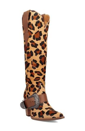 Dingo Spur Crazy Genuine Calf Hair Over the Knee Boot in Leopard at Nordstrom, Size 6.5