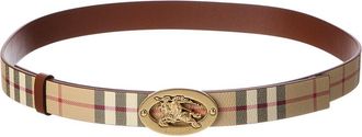Burberry Check Reversible E-Canvas & Leather Belt