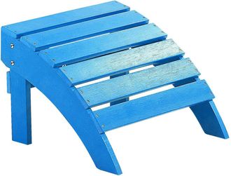 Beliani Reposapi&eacute;s Azul De Madera Pl&aacute;stica Resistente A La Intemperie Estilo Moderno Jard&iacute;n Adirondack