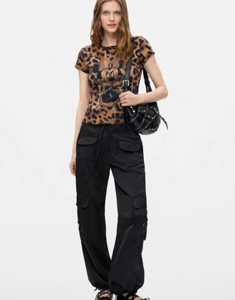 Desigual T-shirt stampata Mickey marrone