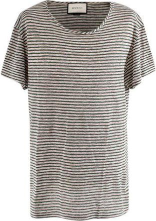 Gucci Striped Linen Slub T-Shirt Size L
