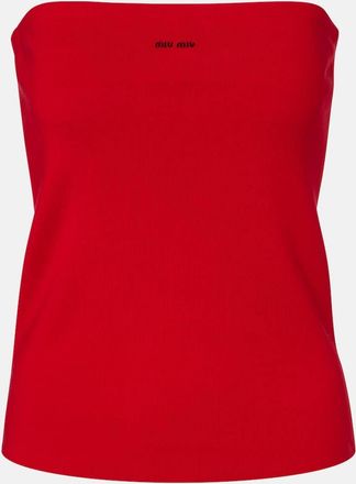 Miu Miu Top a fascia in jersey di cotone