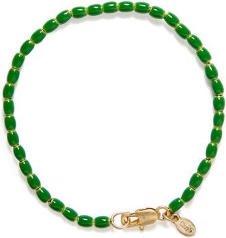 Clare Vivier Enamel Bead Bracelet in Emerald at Nordstrom