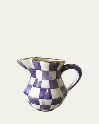 MacKenzie-Childs Plum Check Ceramic Creamer
