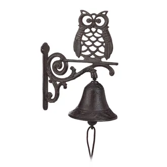 Relaxdays 3 X Campana Con B&uacute;ho Para La Entrada, Estilo R&uacute;stico, Decoraci&oacute;n De Jard&iacute;n, Marr&oacute;n Oscuro