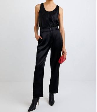 Bella Dahl Beaded Piping Trousers In Black