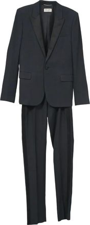 Saint Laurent peak lapel suit - men - Wool - 48 - Blue