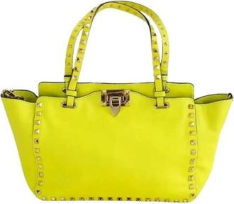 Valentino Pre-owned Rockstud Shoulder Bag - Dames - Vintage Shopper - Geel - ONE Size - Leer - Vintage