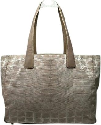 Chanel Pre-owned Tote Bags, female, Beige, Size: ONE SIZE Pre-owned Vintage Canvas Tote Bag