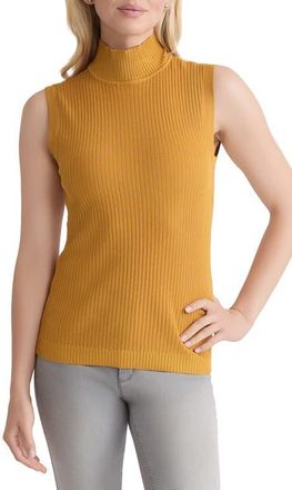 Jones New York Rib Sleeveless Turtleneck Sweater in Jonagold at Nordstrom, Size Small