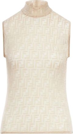 Fendi Beige Logo Top