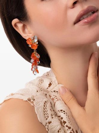 Bounkit carnelian aquamarine cluster earrings - women - 14K Gold Plated Metal/Carnelian/quartz - One Size