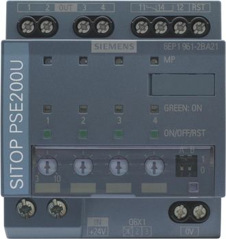 SIEMENS M&oacute;dulo De Selectividad Sitop Pse200u, Dc 24 V/4 X 3... 10 A Con Contacto De Se&ntilde;alizaci&oacute;n Total, 6ep19612ba21