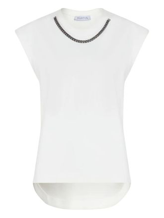 Gloria Coelho T-shirt con dettaglio catena - Bianco