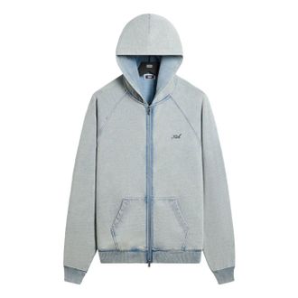 Kith Indigo Fleece Wilder Full Zip Hoodie Pale Indigo KHMA030195-5147