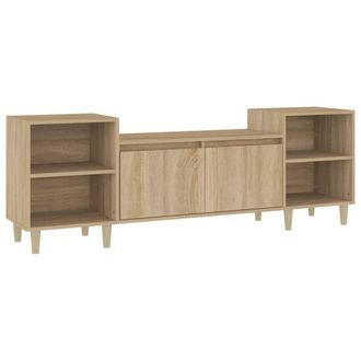 Berkfield Home TV Cabinet Sonoma Oak 160x35x55 cm Engineered Wood in Light Oak | Size: 160 x 35 x 55 cm