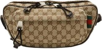 Gucci Pre-owned GG Canvas Sling Bag - Heren - Vintage Heuptassen - Bruin - ONE Size - Vintage