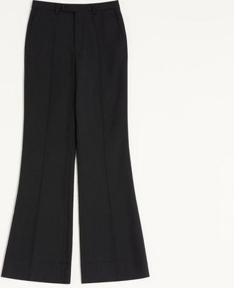 Valentino Pantalone Valentino In Gabardina Di Nylon Con Piega Da Stiro Uomo NERO 48