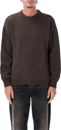 Colorful Standard Oversized Merino Wool Crew - Heren - Ronde hals truien - Bruin - XS - Wol - Truien & Vesten