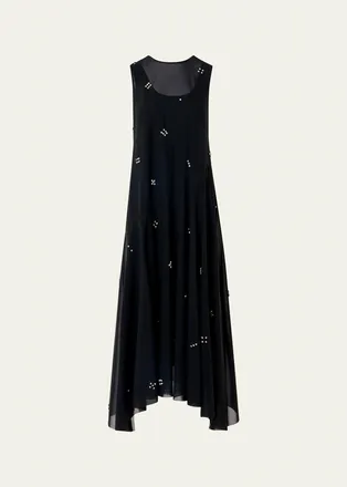 Akris Diamond Dice Dot Midi Dress