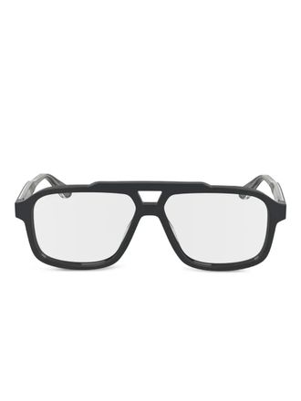 Calvin Klein double-bridge rectangle-frame glasses - Grey
