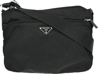 Prada Vintage, unisex, Zwart, ONE Size, Nylon, Pre-owned Nylon Cross Body Bag