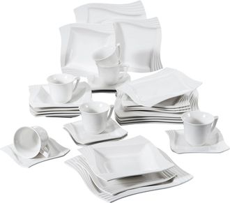 OEM Vajilla De Porcelana Blanca, Para 6-12 Personas