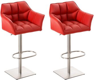 Clp Clp - Set De 2 Taburetes De Bar Damaso Rojo Acero Inoxidable