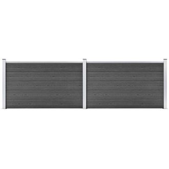 vidaXL Vidaxl - Set Pannelli di Recinzione in wpc 353x105 cm Nero