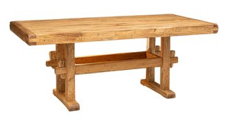 Biscottini International Mesa Country R&uacute;stica En Madera Natural De Tilo Macizo Acabado Natural