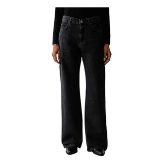 Pinko Pinko - Wanda Waist Down Wide Leg - Dames - Jeans - Zwart - Maat: W25 Katoen