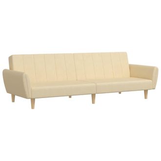 vidaXL Sof&aacute; Cama De 2 Plazas Tela Color Crema Vidaxl