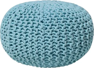 Beliani Beliani - Pouf Poggiapiedi In Tessuto Azzurro 40 X 25 Cm Conrad